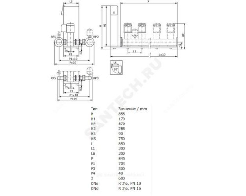 Установка повышения давления SiBoost Smart 2 HELIX VE 1004 Wilo 2799718