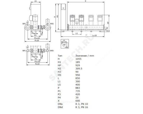 Установка повышения давления SiBoost Smart 2 HELIX VE 1603/3kW Wilo 2799751