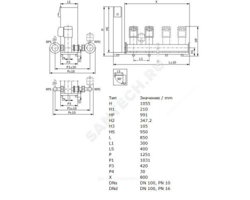 Установка повышения давления SiBoost Smart 2 HELIX VE 3602/5,5kW Wilo 2450212