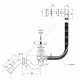 Слив-перелив для ванны трубный полуавтоматический (тросик) 1 1/2