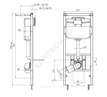 Инсталляция для подвесного унитаза с кнопкой смыва хром глянцевый WC1110 WP1210 АНИ Пласт WCP1121