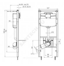 Инсталляция для подвесного унитаза с кнопкой смыва хром глянцевый WC1110 WP1210 АНИ Пласт WCP1121