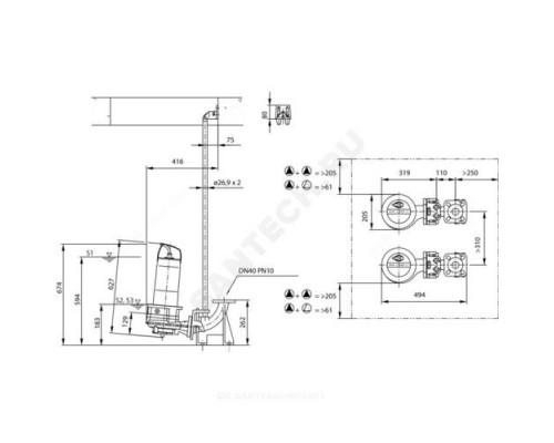 Насос фекальный REXA CUT GI03.41/S-T25-2-540 Wilo 2458801