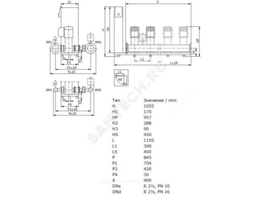 Установка повышения давления SiBoost Smart 3 HELIX VE 1005 Wilo 2799761