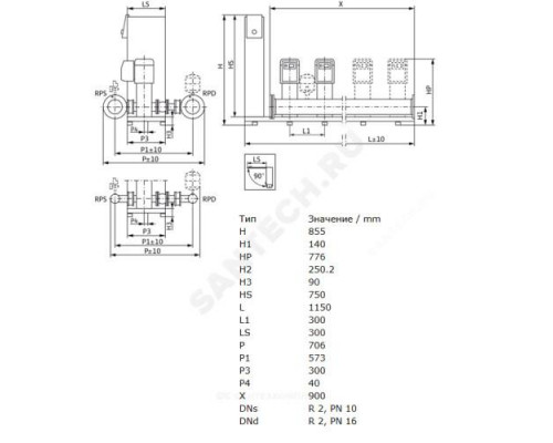 Установка повышения давления SiBoost Smart 3 HELIX VE 405 Wilo 2799722