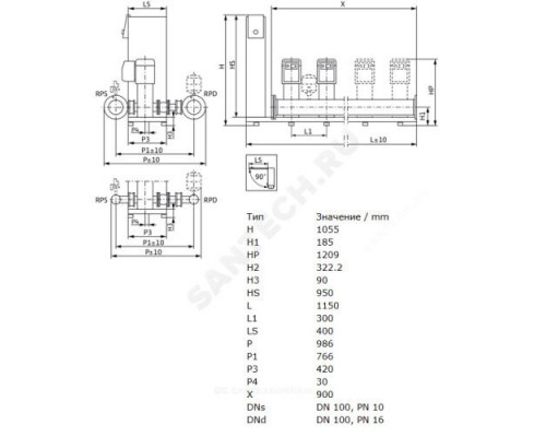 Установка повышения давления SiBoost Smart 3 HELIX VE 1605 Wilo 2799764