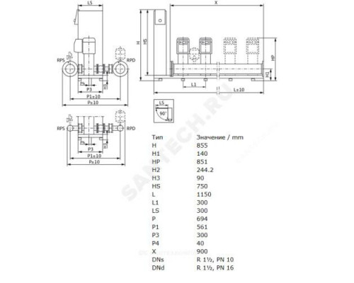 Установка повышения давления SiBoost Smart 3 HELIX VE 208 Wilo 2450221