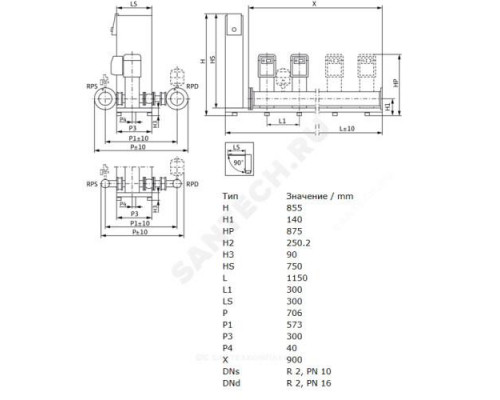 Установка повышения давления SiBoost Smart 3 HELIX VE 407 Wilo 2799756