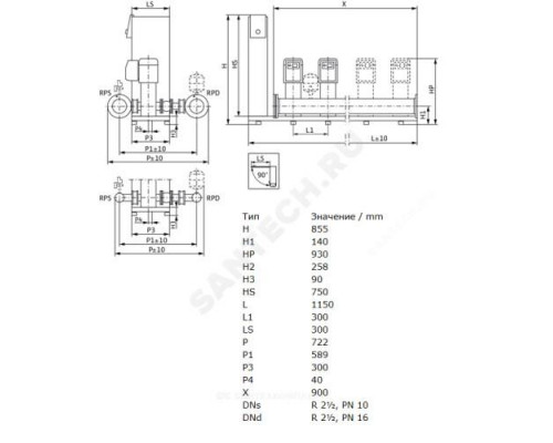 Установка повышения давления SiBoost Smart 3 HELIX VE 606 Wilo 2799725