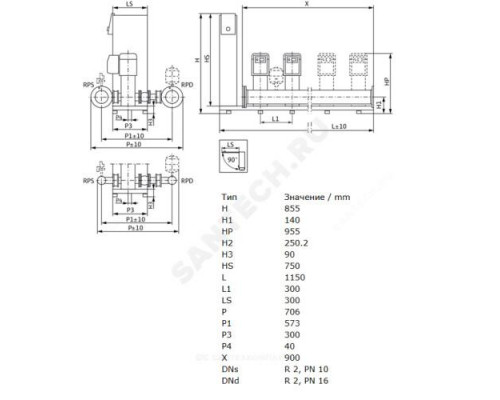 Установка повышения давления SiBoost Smart 3 HELIX VE 410 Wilo 2799723