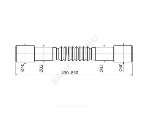 Гофра 32/40x32/40 L=430-830мм Alca Plast A794