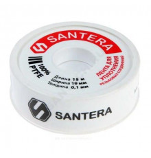 Лента ФУМ PTFE 19ммх15м катушка цвет: белый среда: вода Santera 5-0026