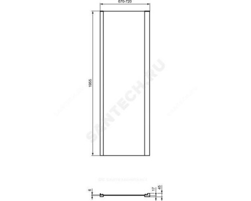 Стенка душевая CONNECT 2 L 700х1950 мм Ideal Standard K9297V3