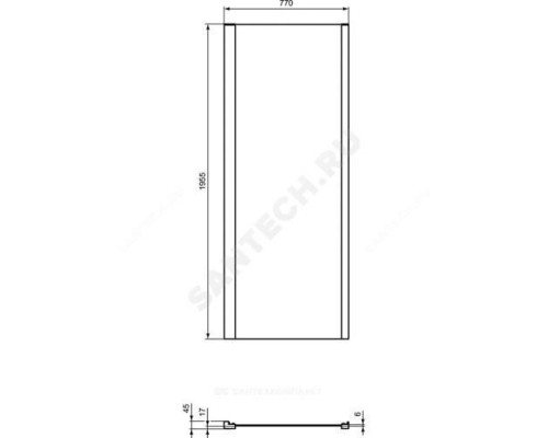 Стенка душевая CONNECT 2 L 800х1950 мм Ideal Standard K9299V3 .