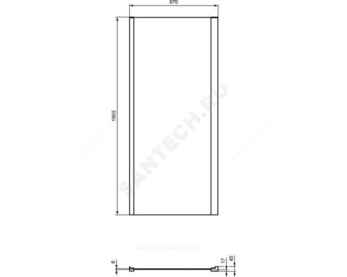 Стенка душевая CONNECT 2 L 900х1950 мм Ideal Standard K9374V3 .