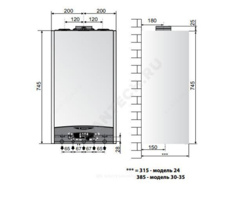 Котел настенный газовый конденсационный 34.4 кВт одноконтурный GENUS ONE SYSTEM 35 Ariston 3301029