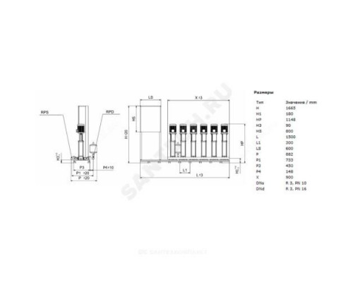 Установка повышения давления COR-3 HELIX V1608/Skw-EB-R Wilo 2799646