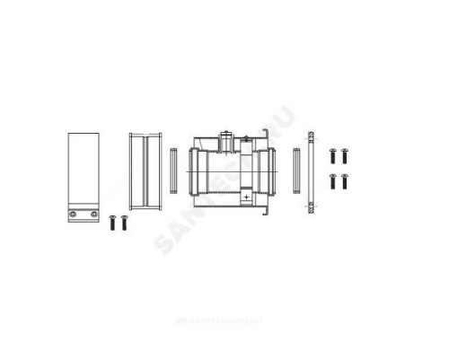 Адаптер вертикальный 60/100 мм для котлов Ягуар/Рысь Protherm 3002186614