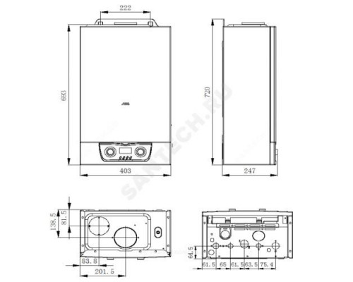 Котел настенный газовый 30 кВт двухконтурный 30Т Mizudo MZGB3002TM