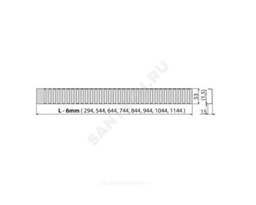 Решетка для душевого лотка нержавеющая сталь, матовая L=1050мм Alca Plast LINE-1050M