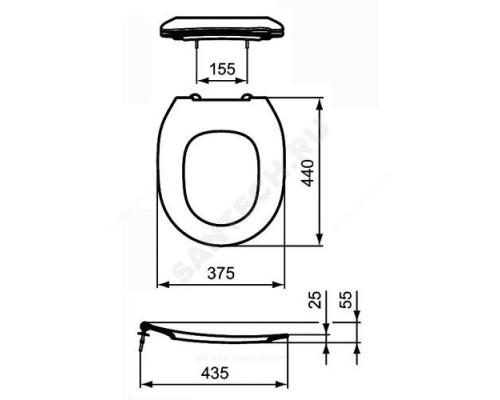 Сиденье для унитаза без крышки белое CONTOUR 21 Ideal Standard S454501