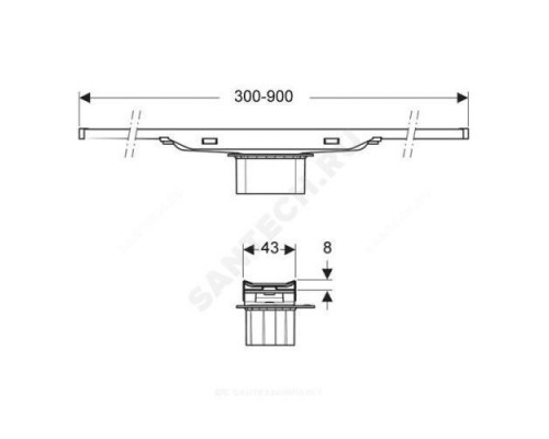 Дренажный канал L=30-90см CleanLine20 Geberit 154.450.00.1