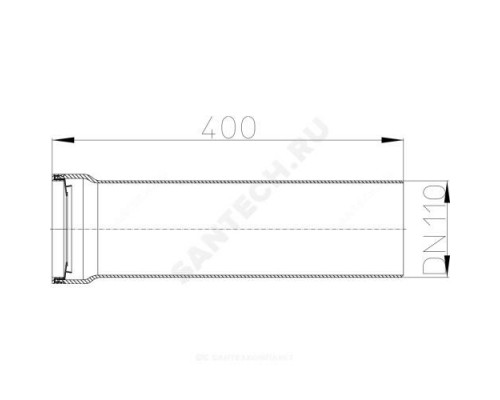 Труба фановая для унитаза 110мм L=400мм для пластиковых труб HL HL203/1