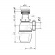 Сифон для кухонной мойки бутылочный 1 1/2
