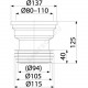 Труба фановая для унитаза 110мм L=125мм для чугунных труб Alca Plast A991