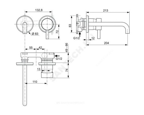 Смеситель для умывальника одноручный CERALINE Ideal Standard A6938AA .