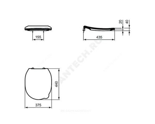 Сиденье для унитаза белое CONTOUR 21 Ideal Standard S453601