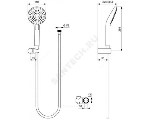 Смеситель для ванны с душем одноручный CERAFLEX Ideal Standard BC447AA .