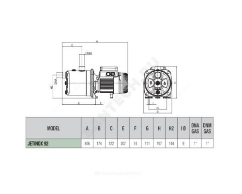 Насос самовсасывающий JETINOX 92 M DAB 60172432H