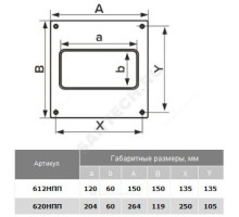 Накладка торцевая 60х120 150х150 пластик Эра 612НПП