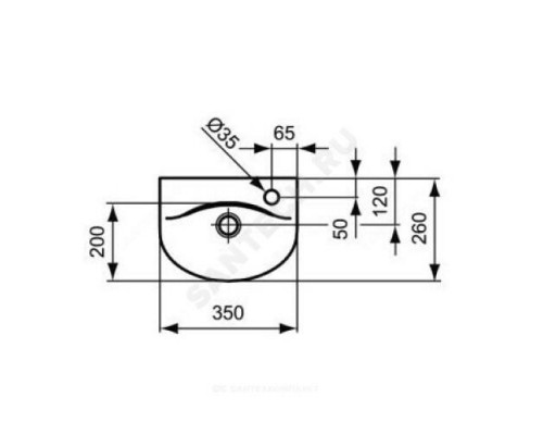 Умывальник подвесной CONNECT ARC 35 1 отверстие под смеситель справа Ideal Standard E791501