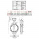 Затвор дисковый поворотный чугун VP4458-08EP Ду 200 Ру25 межфл с редуктором диск чугун манжета EPDM Tecofi VP4458-08EP0200