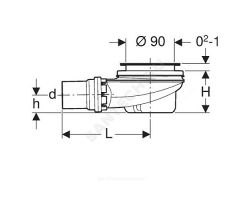 Сифон для поддона d50x90 h=78мм слив крышка D=90мм Geberit 150.551.21.1