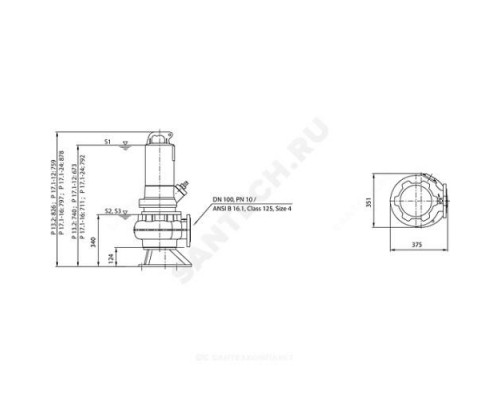 Насос фекальный REXA PRO C10DA-516/EAD0X4-T0035-540-O Wilo 6076771