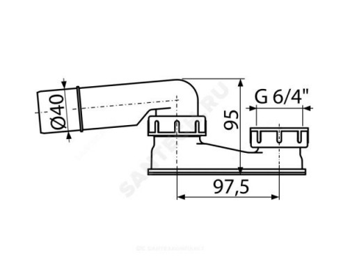 Сифон для ванны плоский Alca Plast A532-DN40