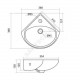 Умывальник угловой подвесной Ирис 36 1 отверстие под смеситель по центру белый Santek 1.WH11.0.514