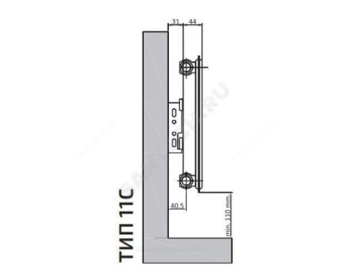 Радиатор стальной панельный Compact C тип 11 500х700 Qну=834 Вт бок/п RAL 9016 (белый) Heaton Plus