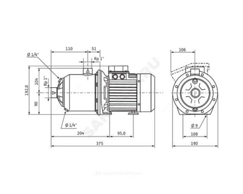 Насос многоступенчатый горизонтальный MHI 202-1/E/3-400-50-2 PN10 3х400 В/50 Гц Wilo 4024283