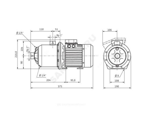 Насос многоступенчатый горизонтальный MHI 203-1/E/1-230-50-2 PN10 1х230 В/50 Гц Wilo 4024284