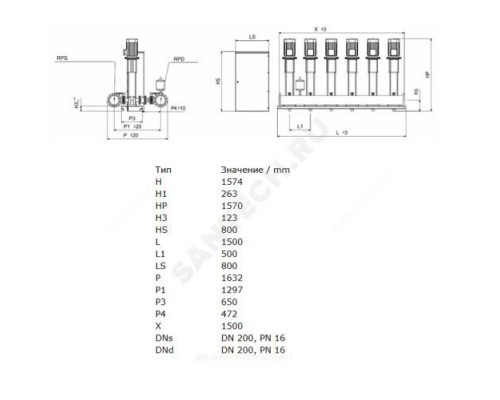 Установка повышения давления COR-3 MVI 7004/SKw-EB-R Wilo 2799884