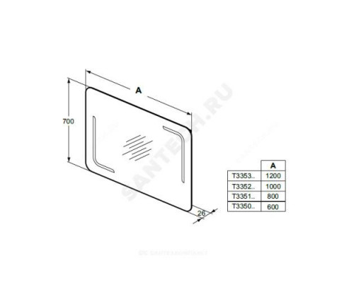 Зеркало MIRROR&LIGHT 80 с подсветкой Ideal Standard T3351BH