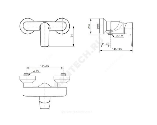 Смеситель для душа одноручный CONNECT AIR Ideal Standard A7032AA .