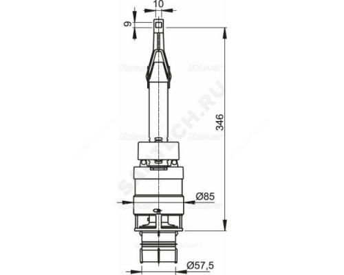 Клапан для инсталляции 1100, 1120, 1200 мм сливной Alca Plast A06