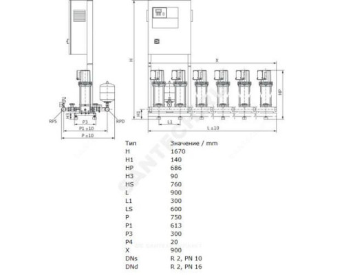 Установка повышения давления COR-3 MVIS 410/CC-EB-R Wilo 2789468