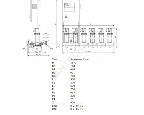 Установка повышения давления COR-3 MVIS 407/CC-EB-R Wilo 2789465