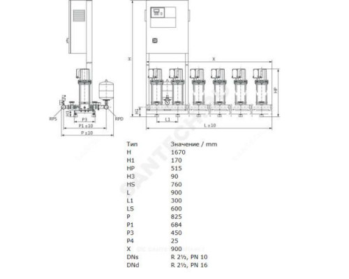 Установка повышения давления COR-3 MVIS 802/CC-EB-R Wilo 2789501